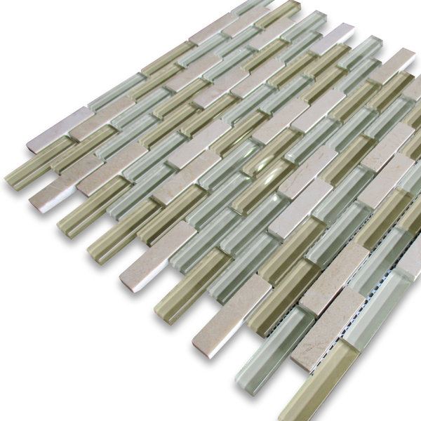 12" x 12" Marble Mosaic Linear Wall & Floor Tile