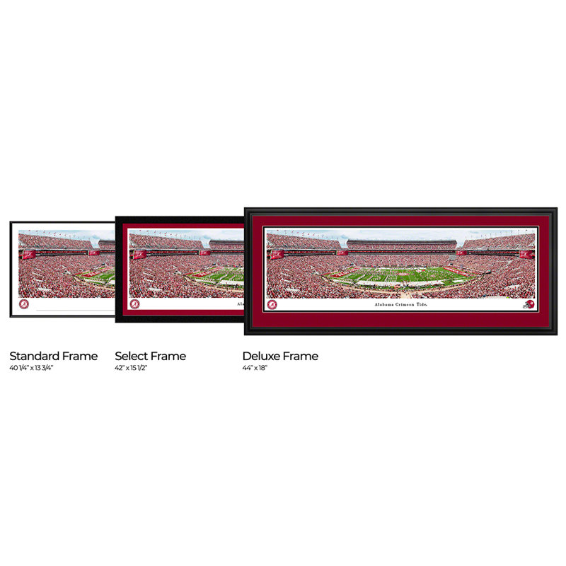 Alabama Football, impression panoramique, H 15,5 po x l 42 po x P 1,38 po, Cadre noir