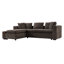 Canapé modulaire avec canapé en forme de L de 93,7 po et compartiment de rangement en bois pour le salon, brun-129891937