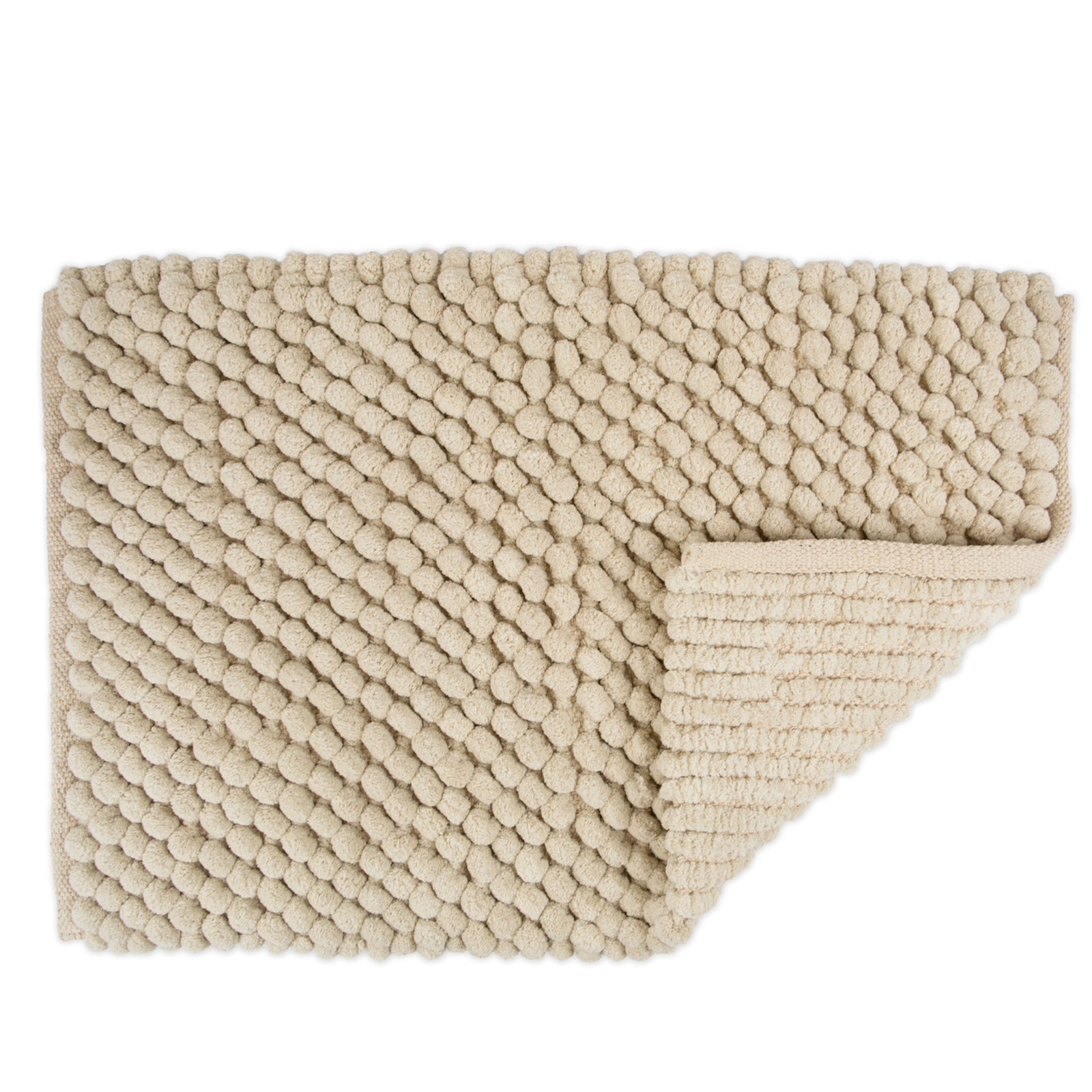 Dilly Cotton Blend Non-Slip Bath Rug, Taupe, 17" W x 24" L