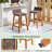 Solid Acacia Wood Bar Stools Set of 2 Rattan Bar Height Patio Chairs for Porch-1984666128-1984666129
