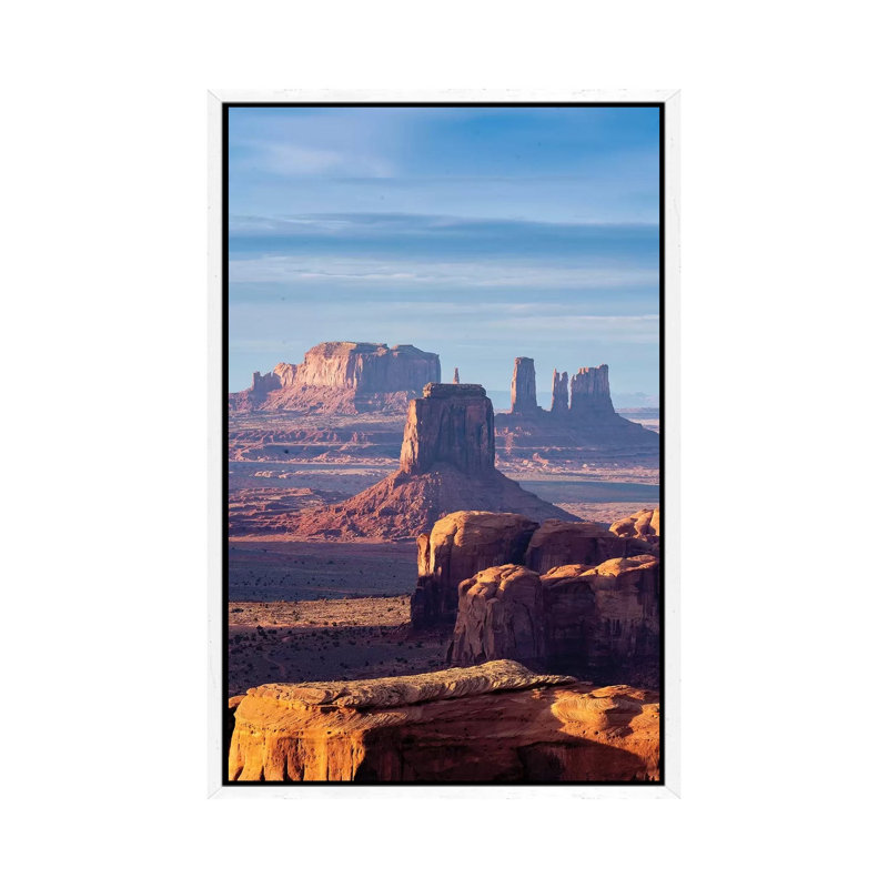 Hunts Mesa Navajo Tribal Park Sunrise III 1 Piece Wall Art on Canvas, 101.6 cm H x 66.04 cm W, White Floater Framed