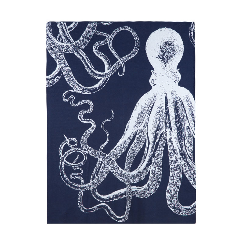 Knitted Throw Blanket, Marine