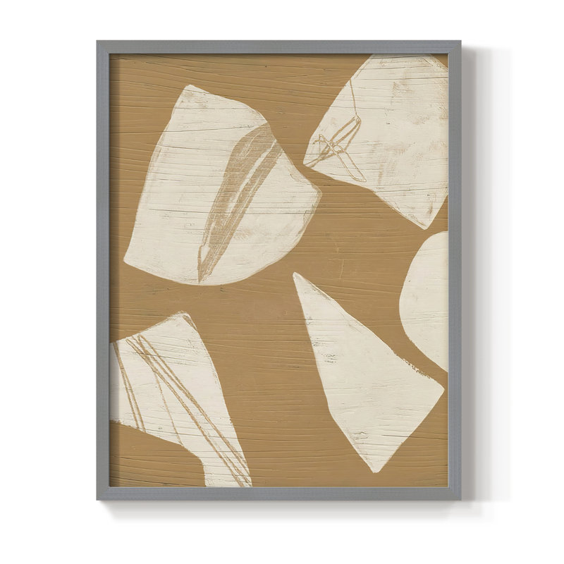 Piecemeal I Framed Print - Solid Wood, Gray, 10" H x 8" W