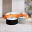 Dessus cylindrique en cuir clair ardoise-1004689734