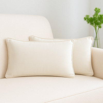 Coussins décoratifs avec passepoil sur le bord | Housses de coussin d'extérieur Welted Edge | Taies d'oreiller à cordon