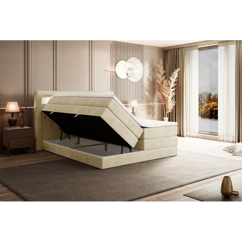 Bed, 120 x 200cm, Beige