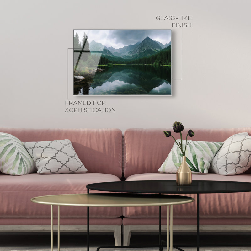 Mountain Mirror I High-Gloss Frameless Acrylic Glass Wall Art Landscape & Nature Print by Oliver Gal, Ready to Hang, 15 x 10