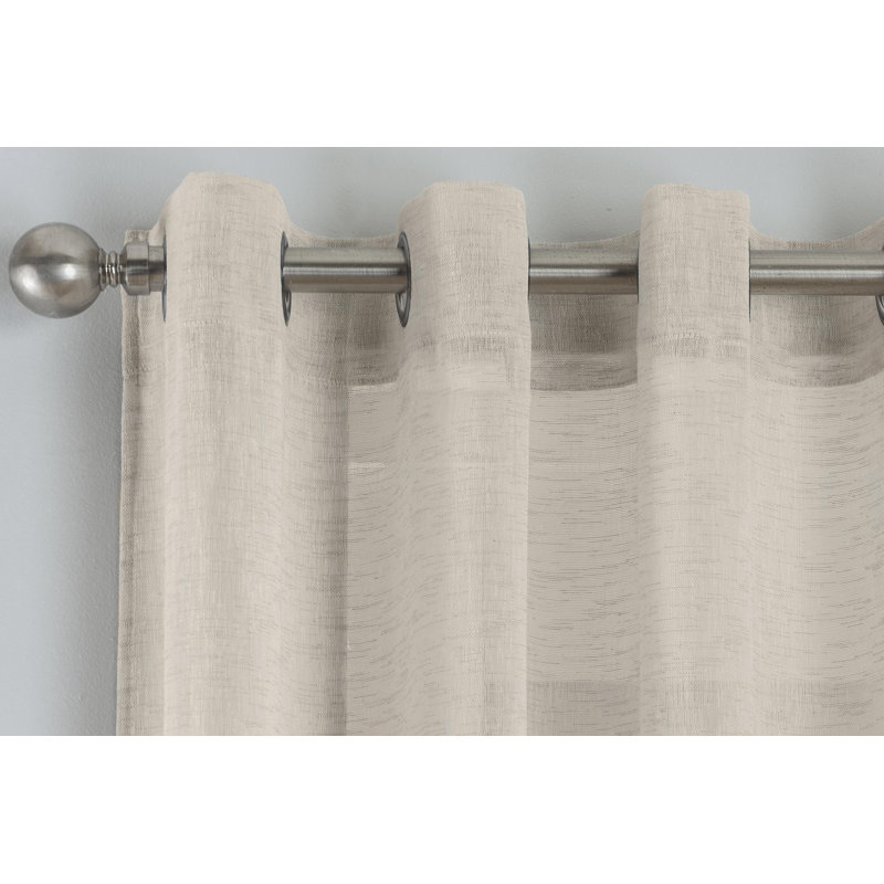 Brundage Sheer Curtain Single Panel, 138 W x 137 D cm, Natural