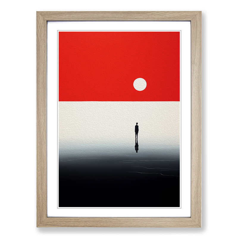 Minimalist Modern 1 Piece Single Picture Frame Wall Art, 46cm H x 34cm W x 2cm D, Oak Framed