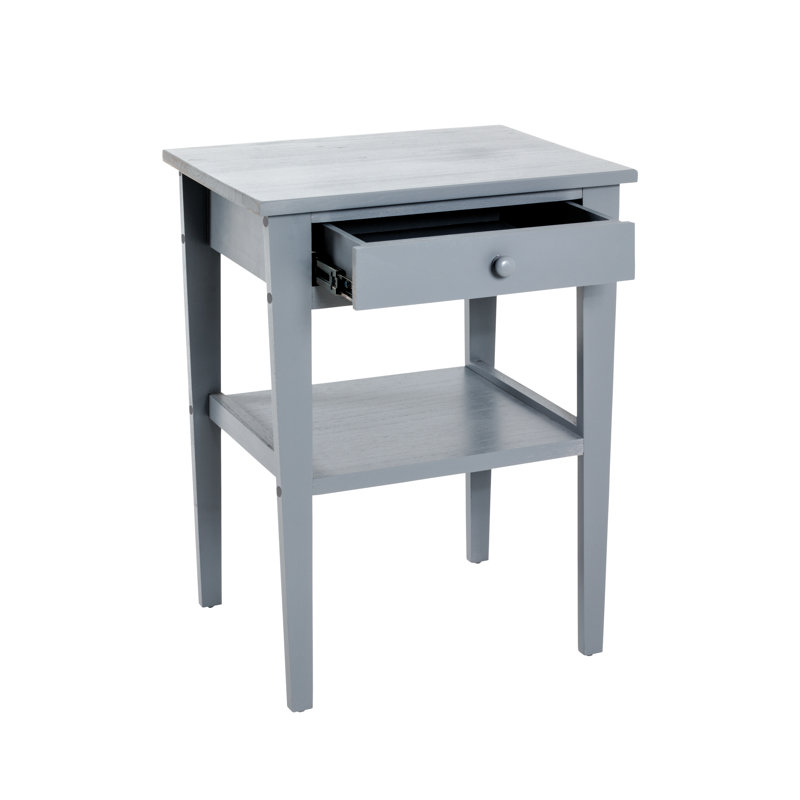 Leininger 1 Drawer Bedside Table, Grey