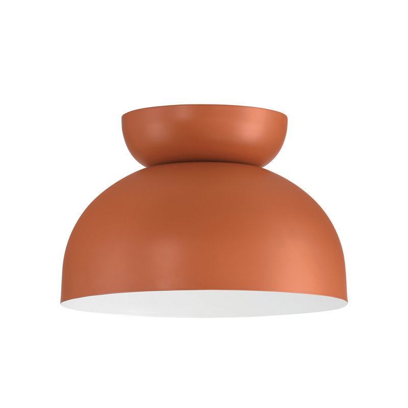 Plafonnier encastré en argile cuite 1 lumière Ventura Dome, Finition rouge