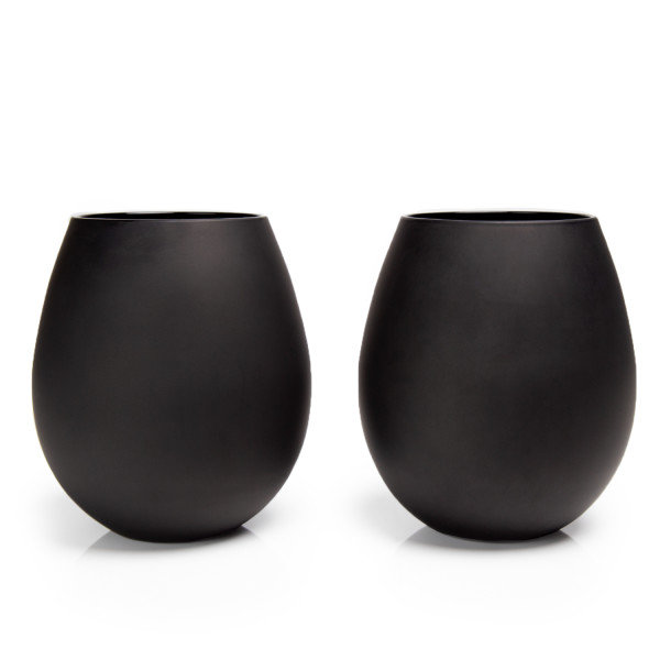 Ensemble de verres à vin géants sans pied Big Betty Premium XL, Noir mat