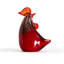 Objet décoratif abstrait en verre rouge-502402341