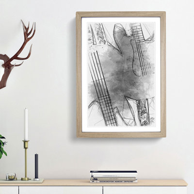 Bass and Electric Guitar in Abstract - Picture Frame Graphic Art Print