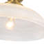 Luminaire suspendu en or brossé 16 po avec verre côtelé transparent-129402183