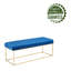 Greydi Tufted Velvet Bench with Gold Chrome Legs-77353058