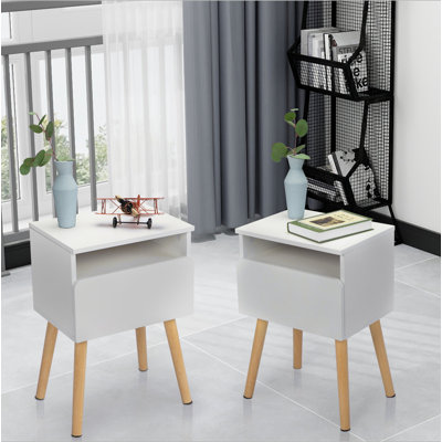 Table de chevet moderne 2 pièces, table basse de chambre à coucher avec tiroirs, tablettes, meubles de chevet de salon