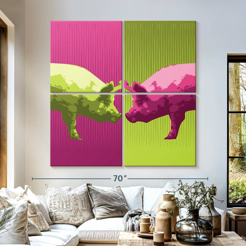 Brampt Neon Pigs, 57" H x 57" W