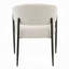 Ensemble de 2 chaises de salle à manger Jexy, dossier tonneau, chenille beige, métal noir
