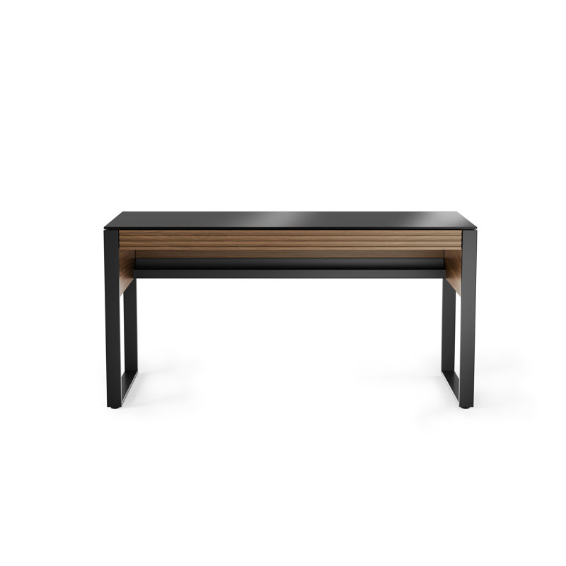 Bureau en verre Corridor, Noyer naturel