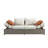 Salena  Fabric &  All-Weather Wicker Patio Sofa & Ottoman With 2 Toss Pillows