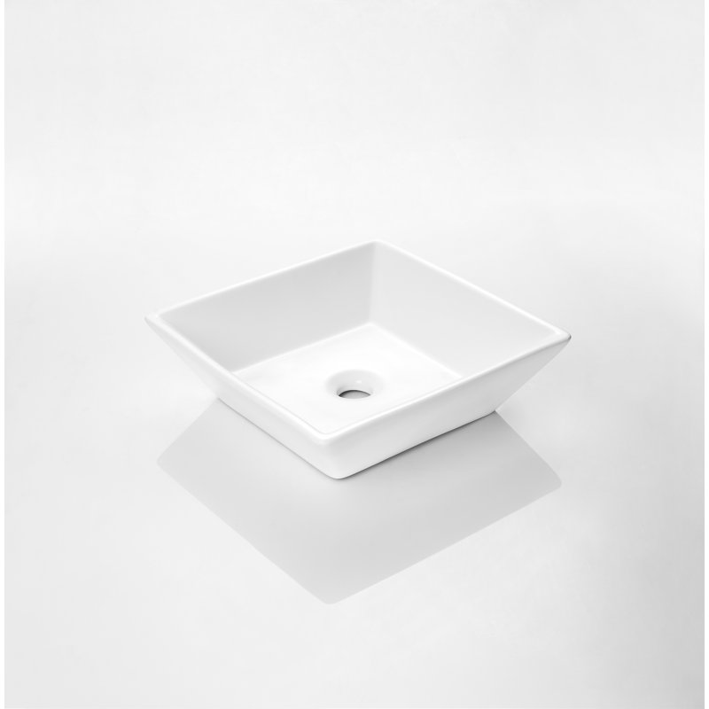 Dyconn Faucet 16.14'' Glossy White Ceramic Square Bathroom Sink