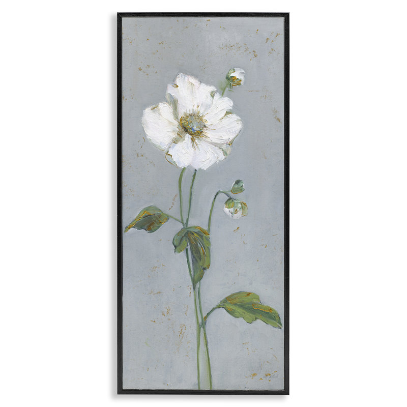 «Simple Bloom», estampe numérique de Sally Swatland, H 24 po x l 10 po, Giclée encadrée noir minuit