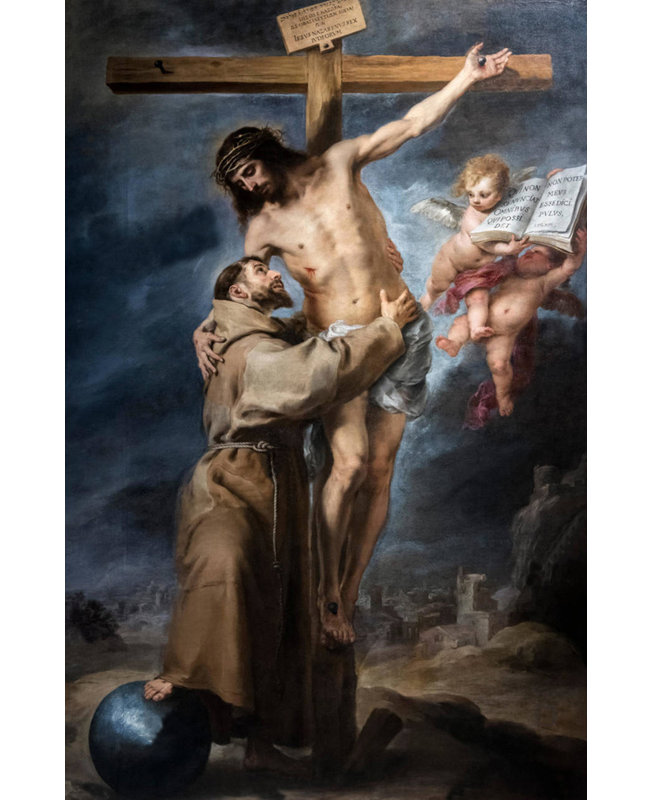 Saint François d'Assise embrassant le Christ crucifié