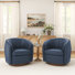 Fauteuil demi-tonneau pivotant en cuir Seraphina