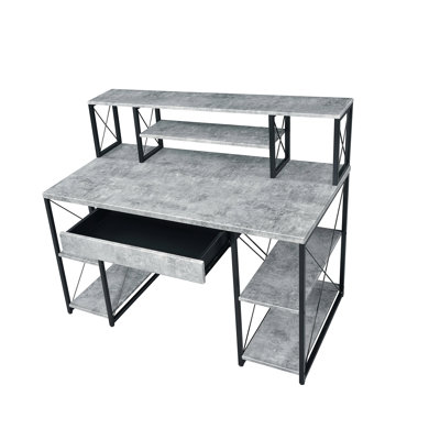 Amiel Full-Function Grey Treatment Writing Desk