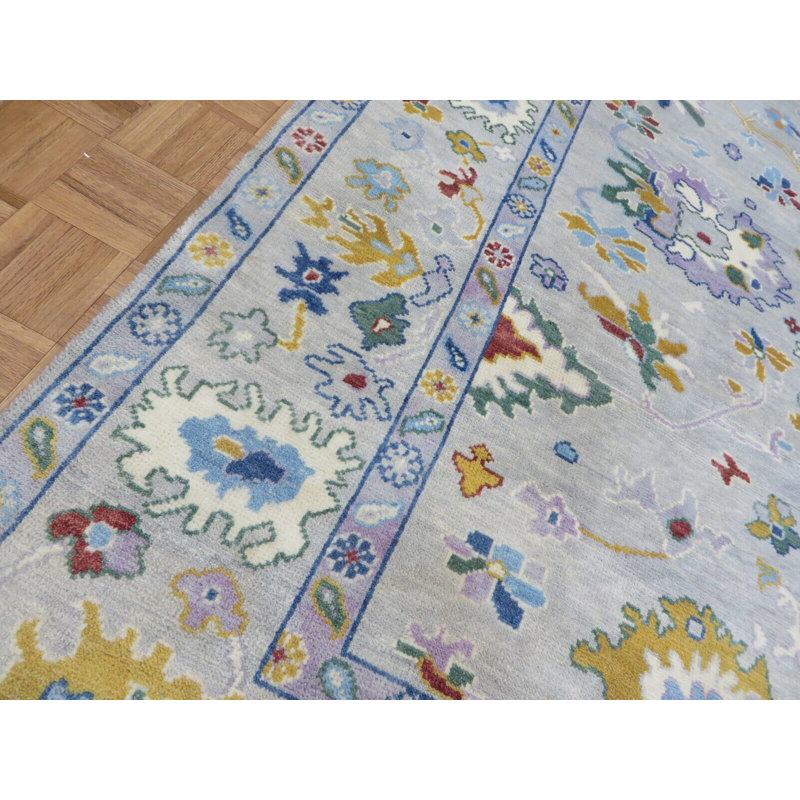 Tapis unique gris de 7 pi 11 po x 9 pi 7 po