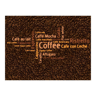 Murale café mots et grains de café