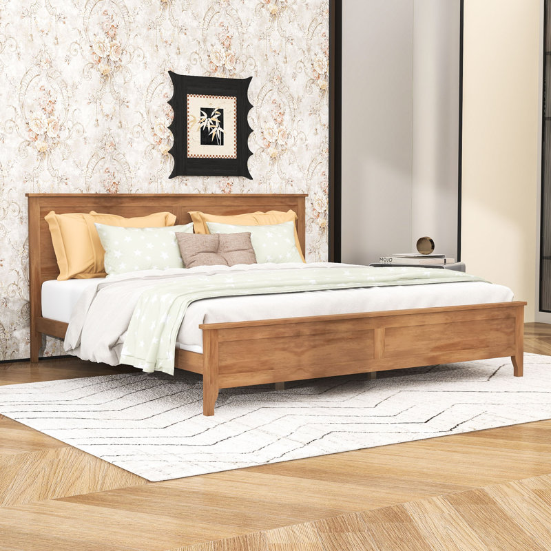  Base de lit plateforme en bois avec tête de lit, Très grand, Dérive en mer