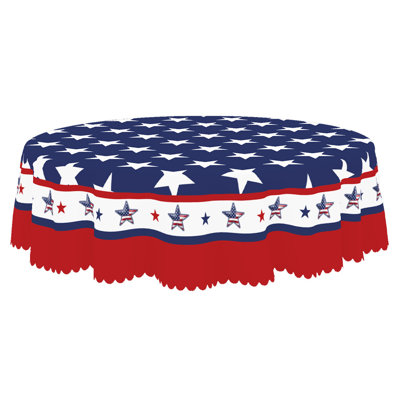 Independence Day Red White Blue Polyester Tablecloth