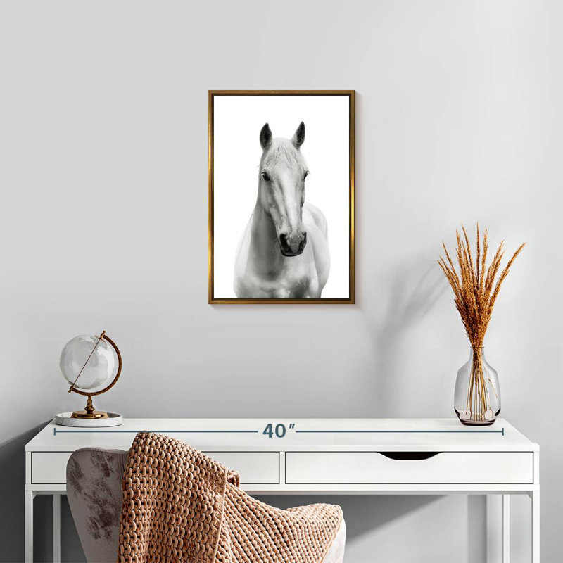Mince cheval blanc, Floating Frame Gold, 13 po x 19 po