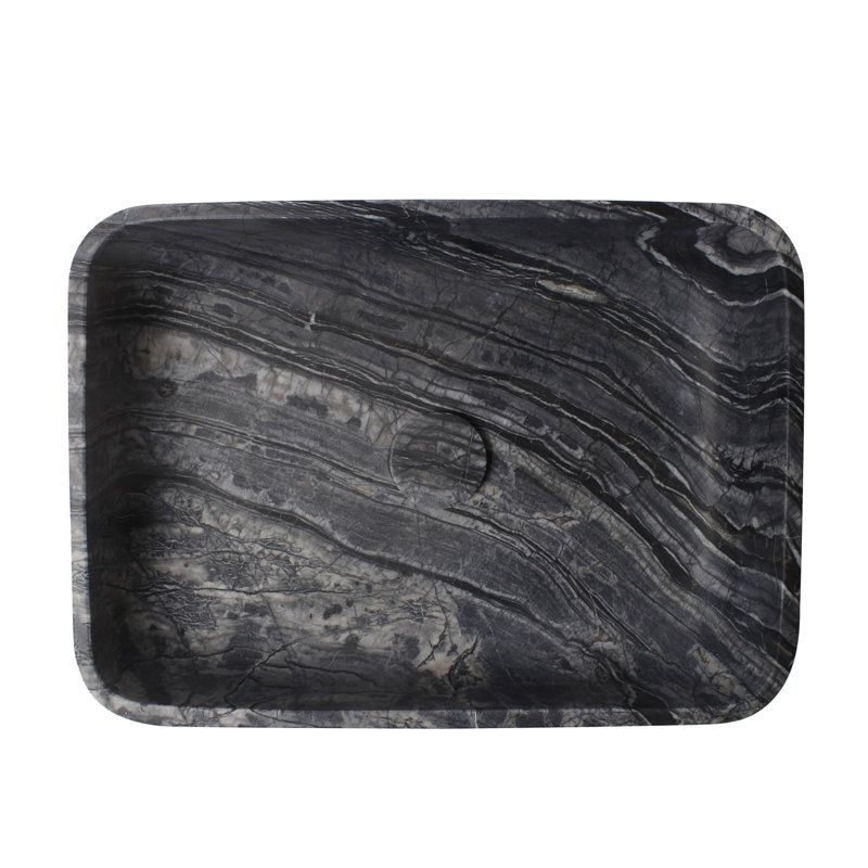 Maxton 18'' Honed Lunar Marble Rectangular Vessel Sink