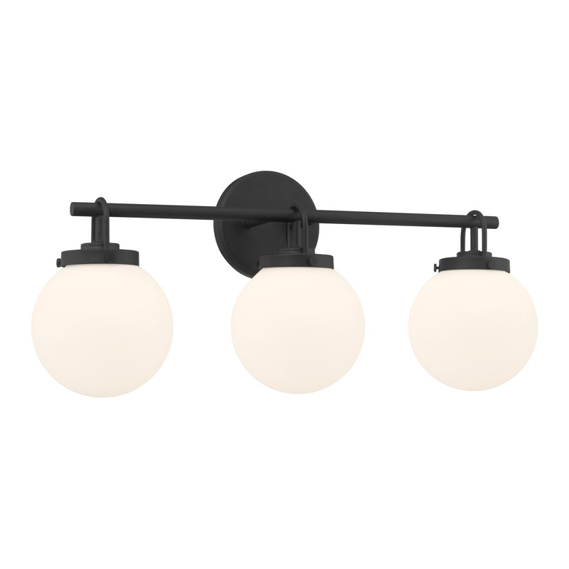 Meuble-lavabo 3 lumières 24 po Ortesa, H 10,5 po x l 24 po x P 6,5 po, Noir, Trois lumières
