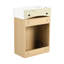 Meuble-lavabo compact de 16 po, armoire en chêne avec lavabo en céramique, design moderne pour les petites salles de bain, espace facile à assembler et design fonctionnel, hygiénique-269038393