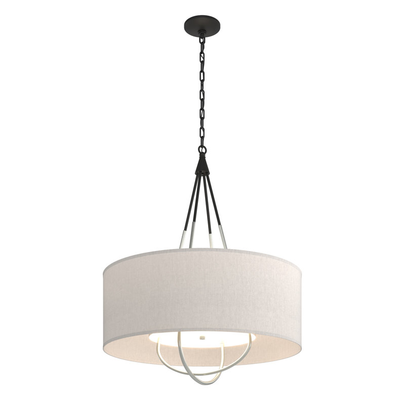 Loop 4 - Light Chandelier, Vintage Platinum, Black, Flax