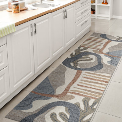 Jasian Abstract Glam Botanical Machine-Washable Cream/Multi Rug