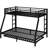 Black Metal Twin Over Full Bunk Bed With Trundle - Solid Quality, Silent Movement, Storage Benefit, Guardrail Protection, Simple Setup Frame, No Noise From Slats, Under Reinforced Bottom, Easy To-556503443