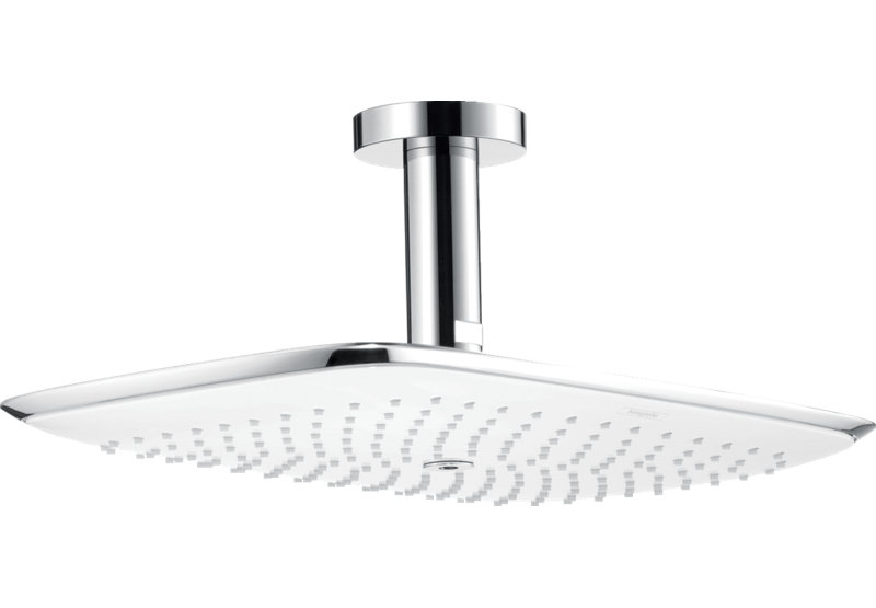 PuraVida Ceiling Rain Shower Head, Chrome/White