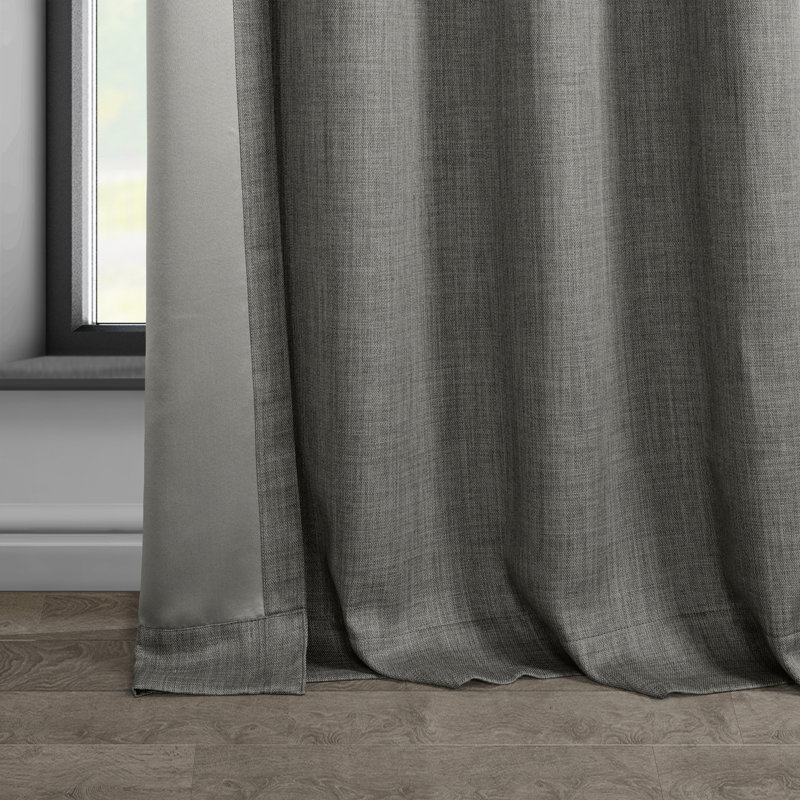 Oneridge Room Darkening Faux Linen Single Curtain Panel , 50" W x 108" L, Blazer Gray