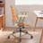 Mid-Century Modern Ergonomic Office Chair with Wood Back, Faux Leather Swivel Desk Chair with Adjustable Height-1271258476