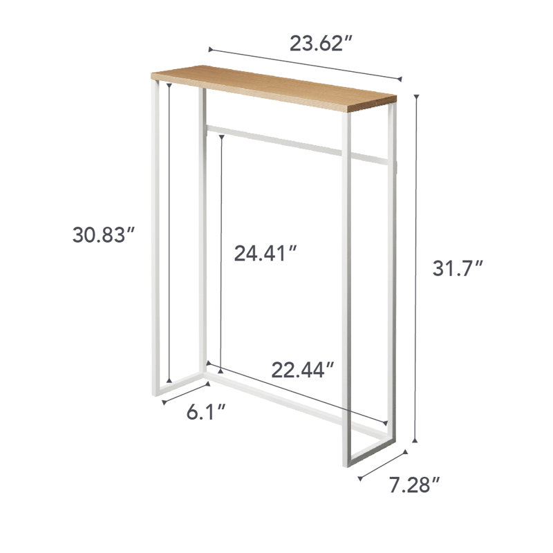 Yamazaki 24" Tower Narrow Entryway Console Table, White