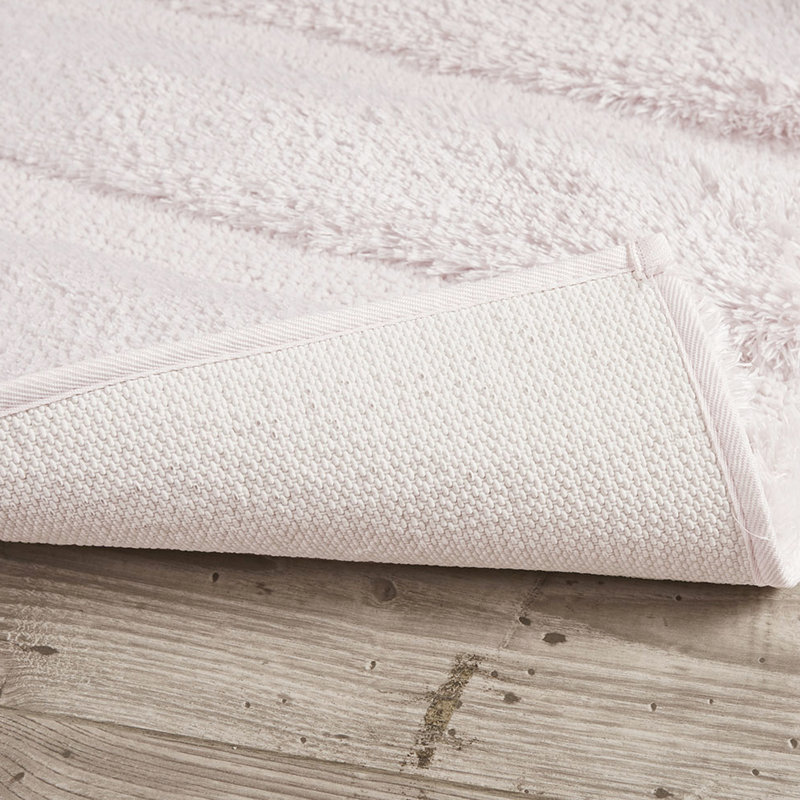 Tapis pour salle de bain 21 x 34 po, rayé, teint, antidérapant, lavable à la machine, doux, Rectangle 1 pi 9 po x 2 pi 9 po