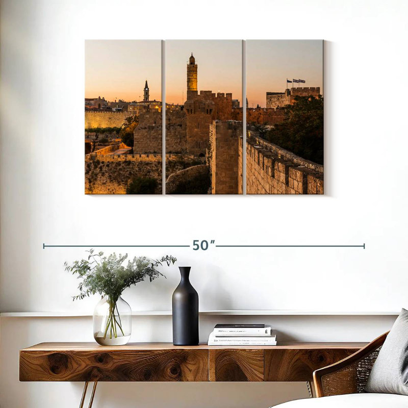 Rorry Tower Of David At Sunset, 24" H x 38" W