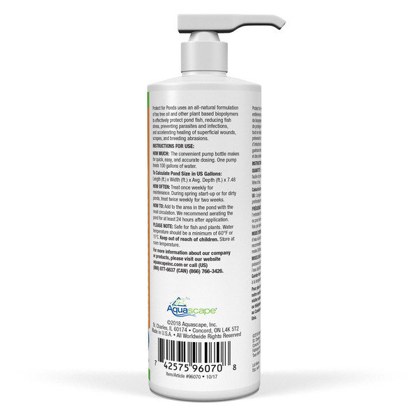 Aquascape PROTECT Water Treatment Koi and Fish Ponds, All-natural Formulation Effectively Reduces Fish Stress and Promotes Fish Health  16 oz / 473ml