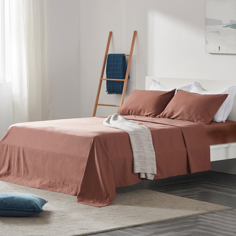  Ensemble de draps en microfibre à température régulée, Ensemble de draps pour très grand lit + drap-hous, Muscade